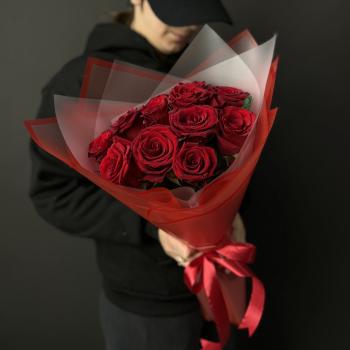 Букеты из красных роз 40 см (Эквадор) код  204344