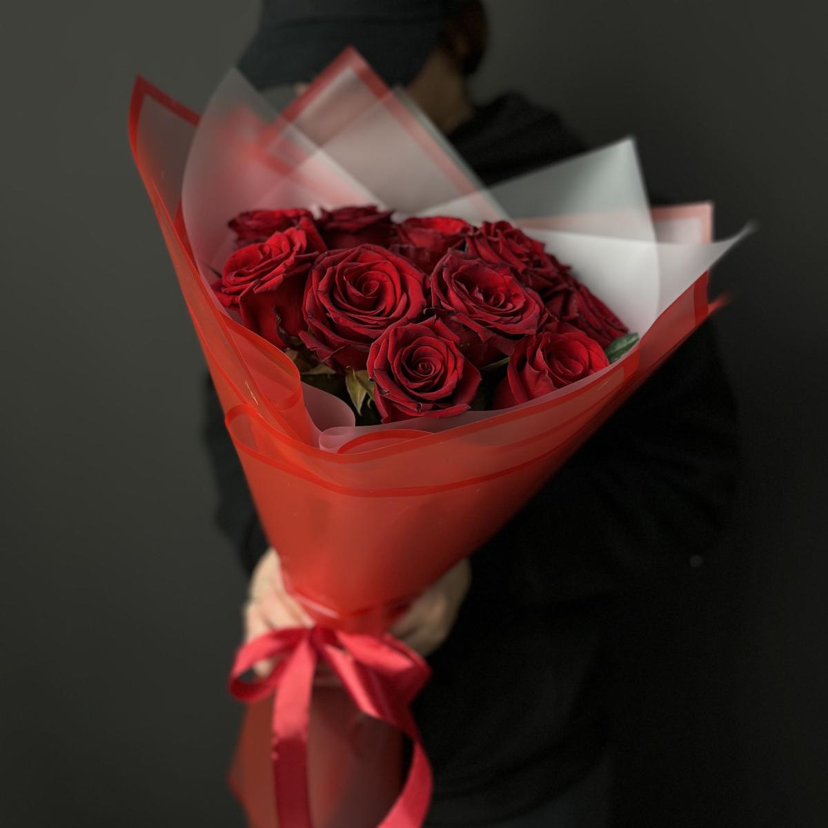 Букеты из красных роз 40 см (Эквадор) код  204344