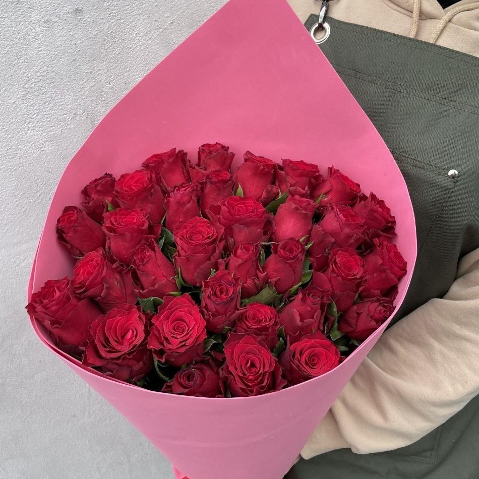 Букеты из красных роз 60 см (Эквадор) [код  212532]