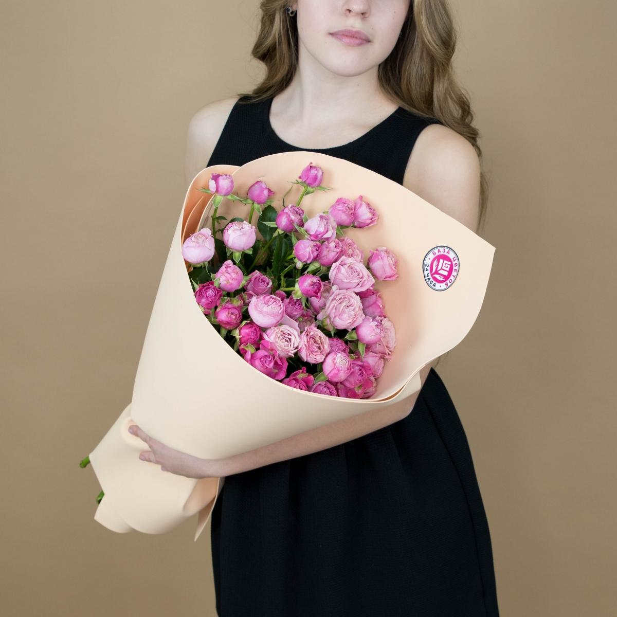Розы кустовые розовые артикул букета: 5162