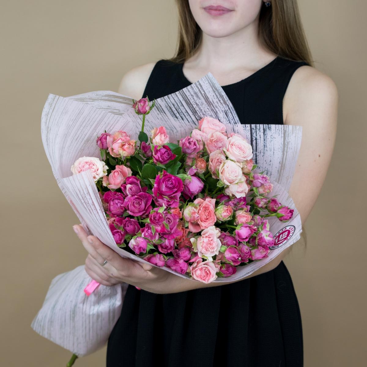 Розы кустовые розовые артикул букета: 5162