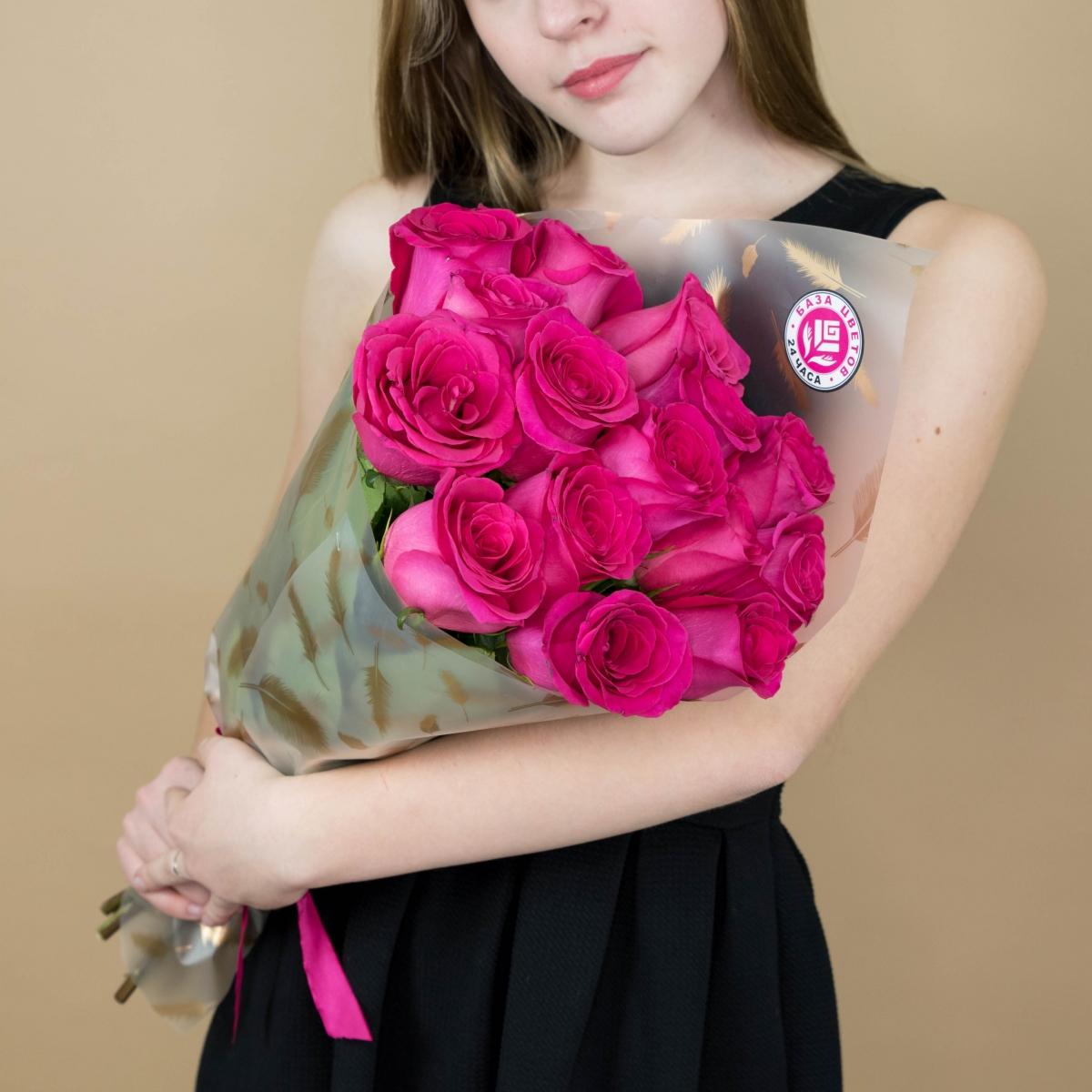 Букет из розовых роз 15 шт 40 см (Эквадор) [артикул букета  95408]