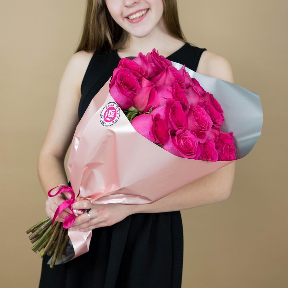 Букет из розовых роз 21 шт. (40 см) articul  95586