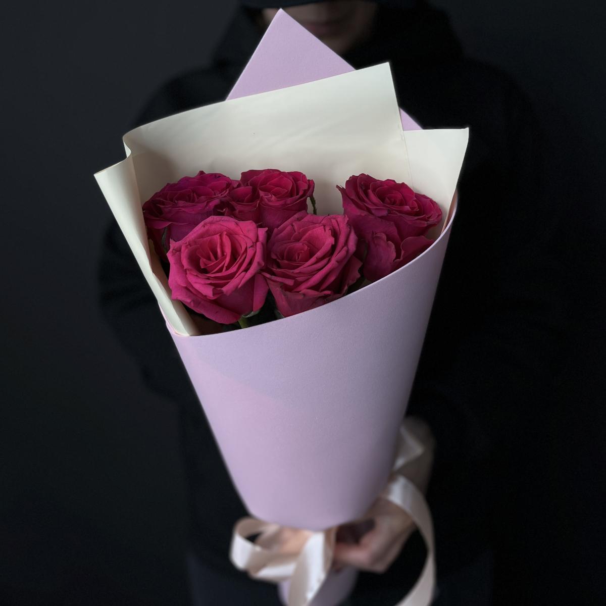 Букеты из розовых роз 40 см (Эквадор) (№ - 96476)