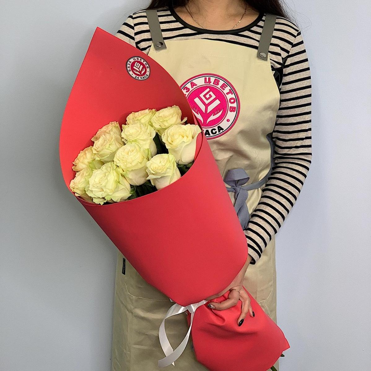Букет из белых роз 11 шт 40 см (Эквадор) код - 98612