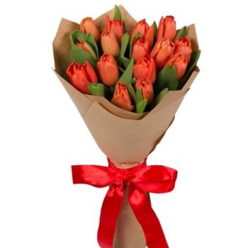 Букет красных тюльпанов 15 шт код товара   154504